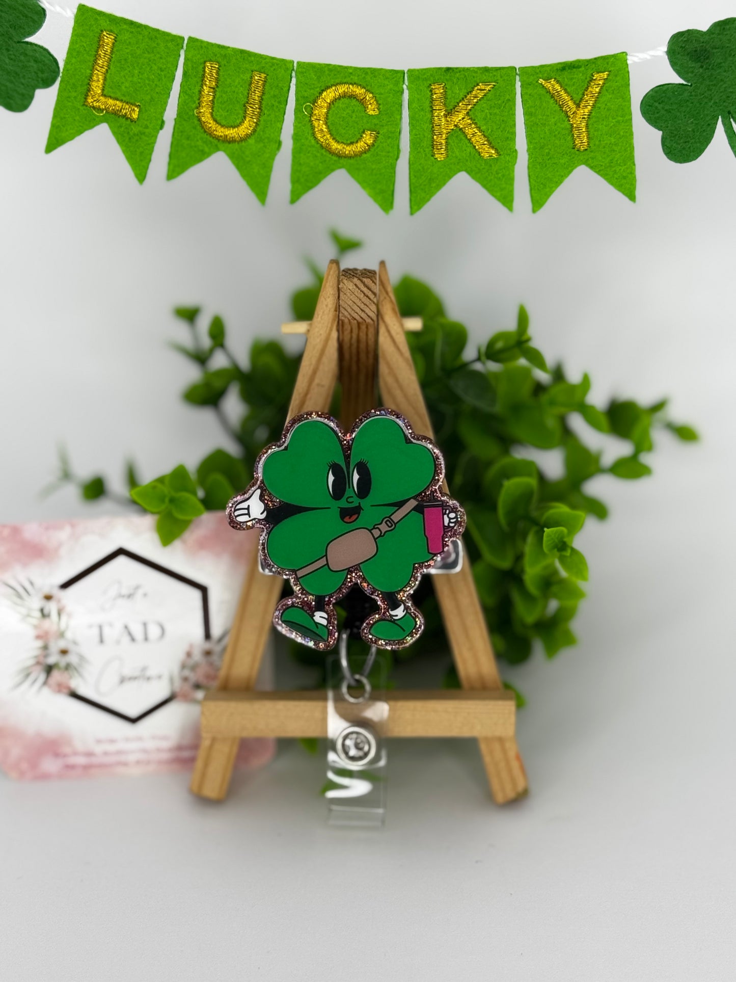 Boujee Four Leaf Clover Interchangeable Badge Topper