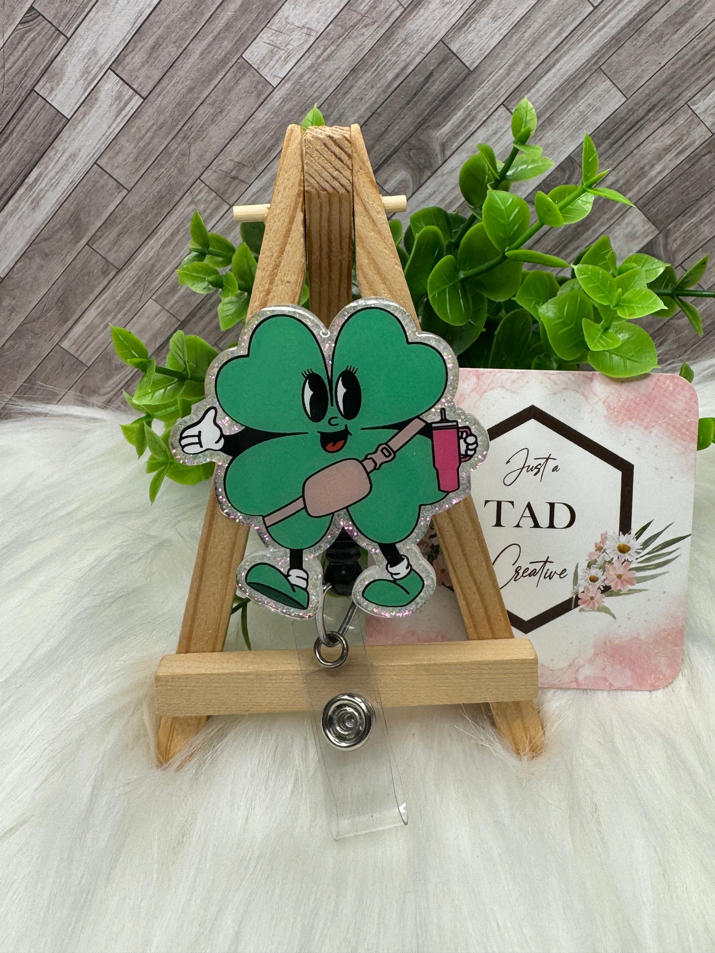 Boujee Four Leaf Clover Interchangeable Badge Topper