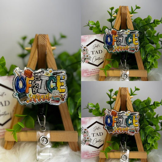 Office Squad Graphic Glittered Interchangeable Topper