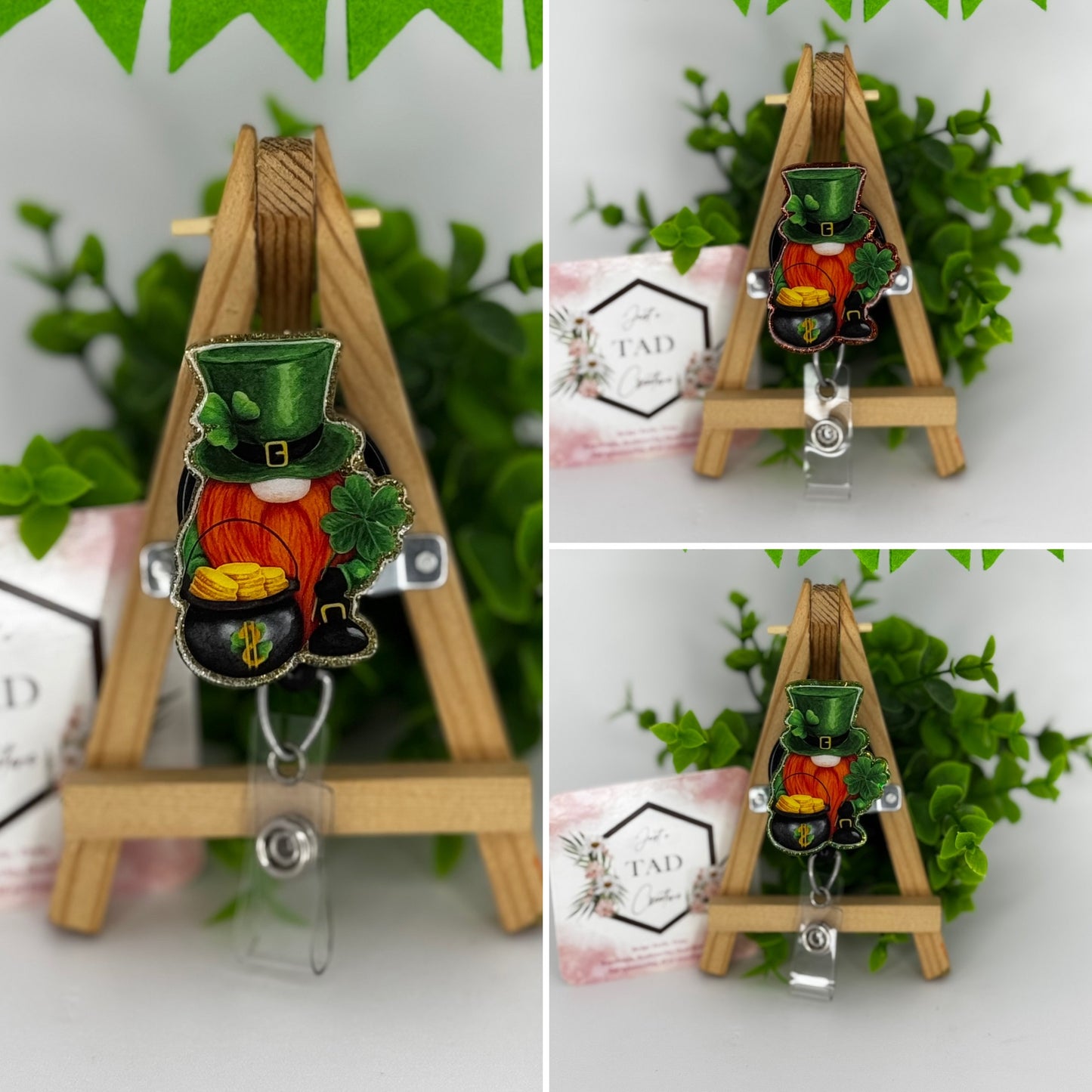 Gnome with Gold Interchangeable Badge Topper