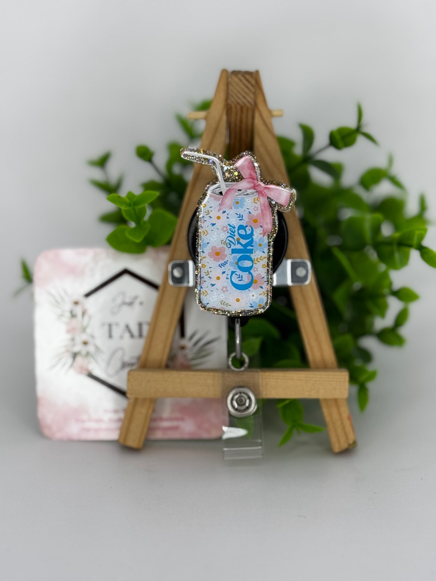Floral Diet Cola Interchangeable Badge Topper