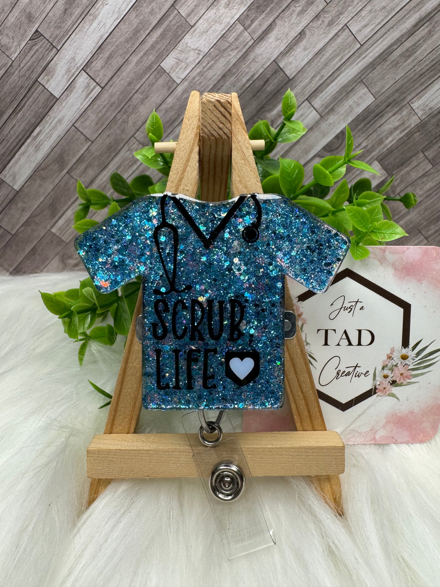 Scrub Life Scrub Top Interchangeable Badge Reel Topper