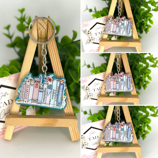 Tay Books Glittered Keychain / Bag Tag