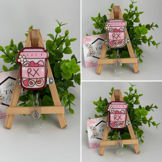 Love RX Pill Bottle Interchangeable Badge Topper