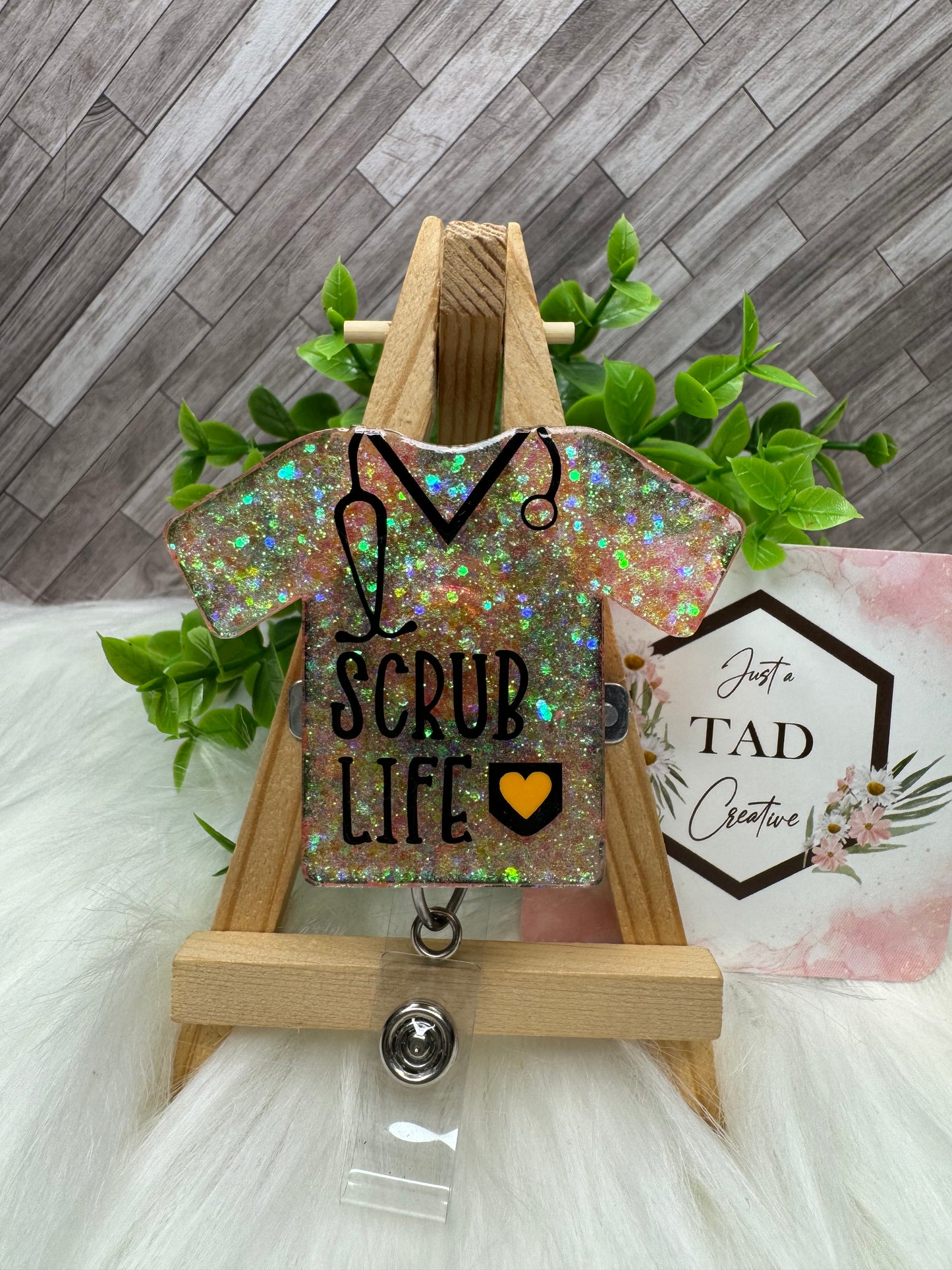 Scrub Life Scrub Top Interchangeable Badge Reel Topper