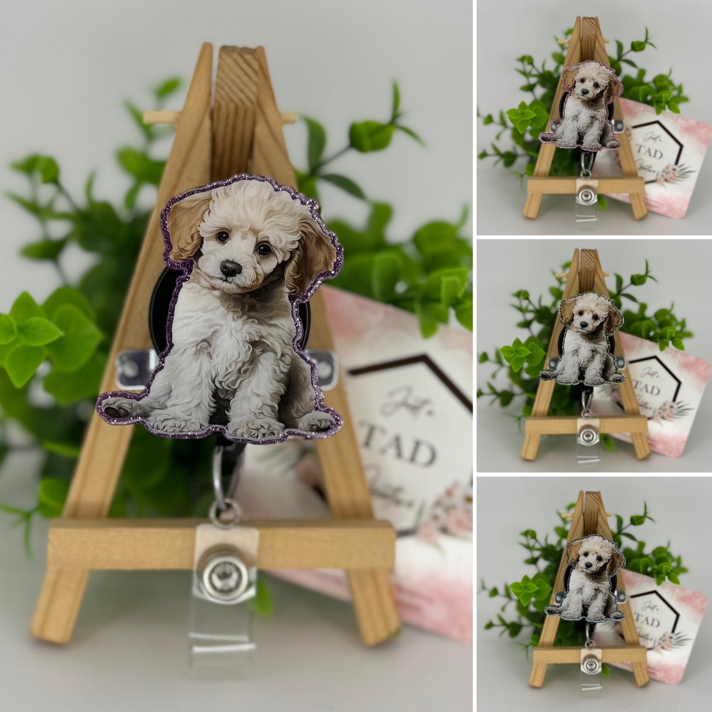 Golden Doodle Interchangeable Badge Reel Topper