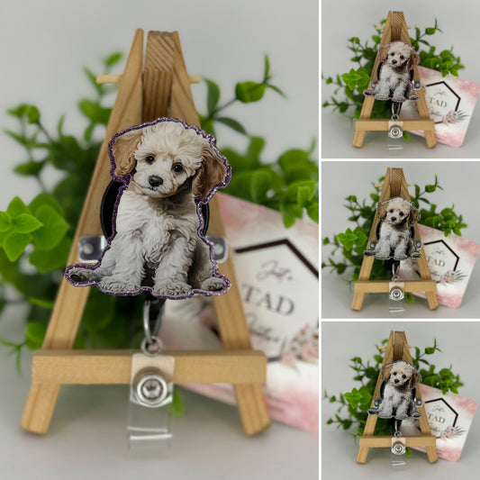 Golden Doodle Interchangeable Badge Reel Topper