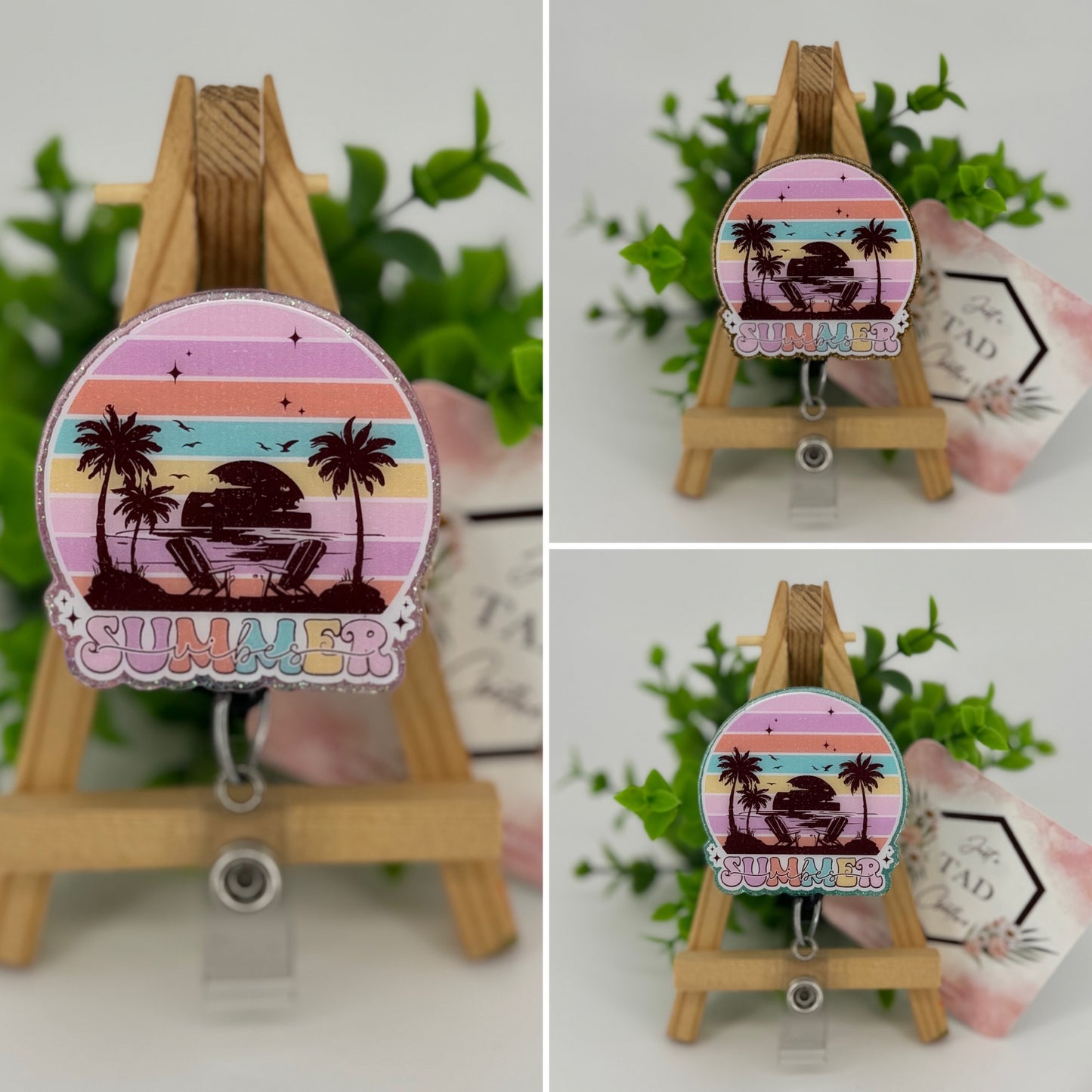 Beach Sunset Summer Vibes Interchangeable Badge Topper