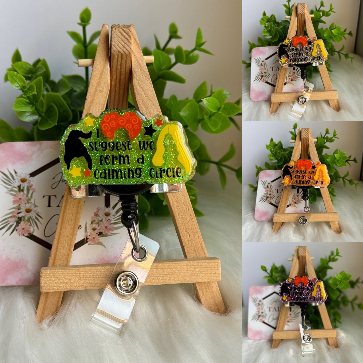 Calming Circle 3 Witches Interchangeable Badge Topper