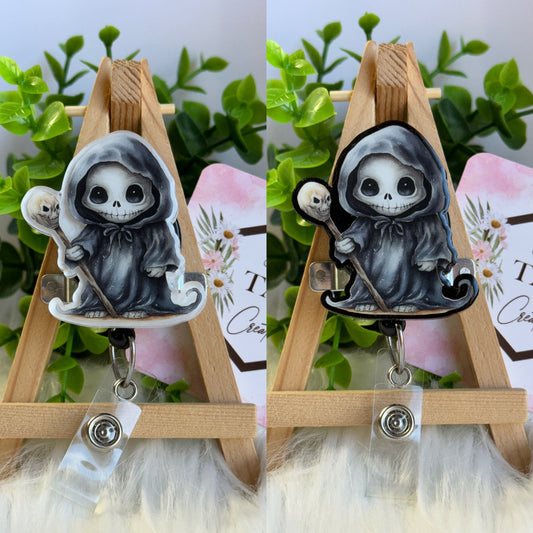 Grim Reaper Cloaked Skeleton Interchangeable Topper