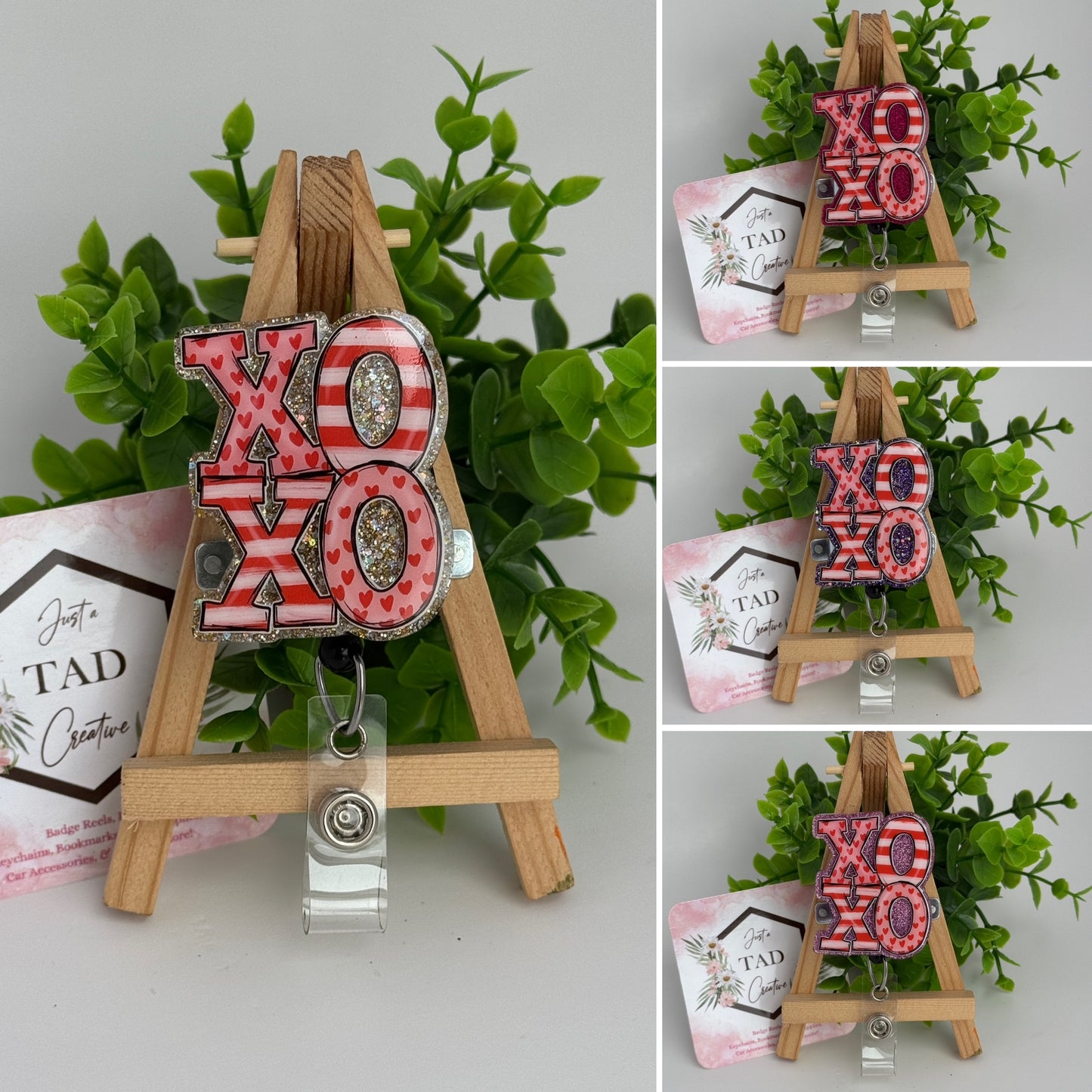 Patterned XOXO Interchangeable Badge Reel Topper