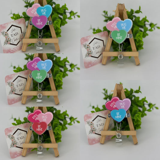 Conversation Hearts Interchangeable Badge Reel Topper