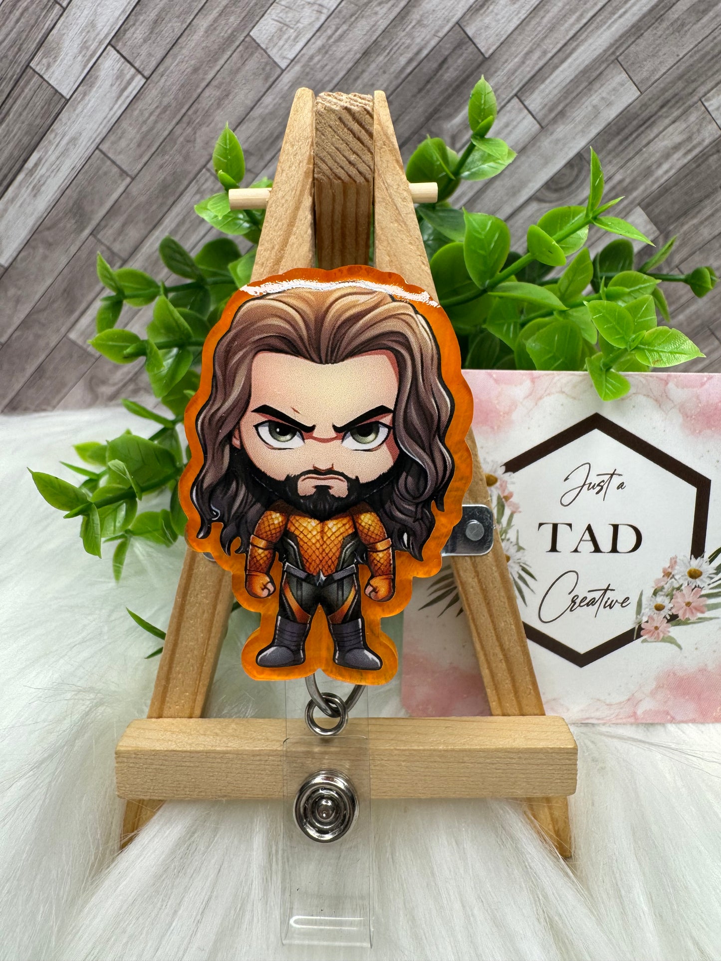 Super Hero AQUA Character Interchangeable Badge Reel Topper