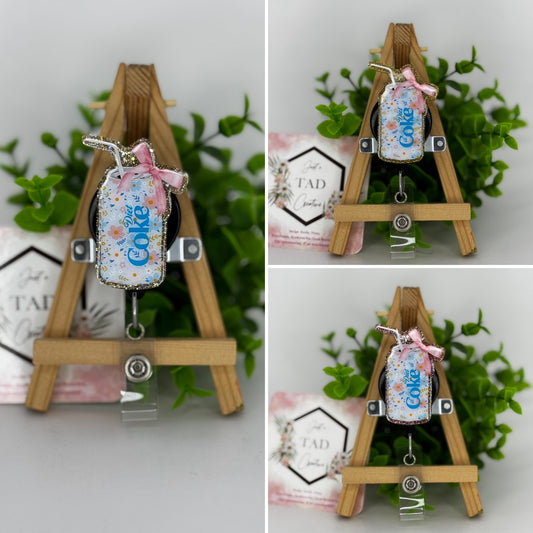 Floral Diet Cola Interchangeable Badge Topper