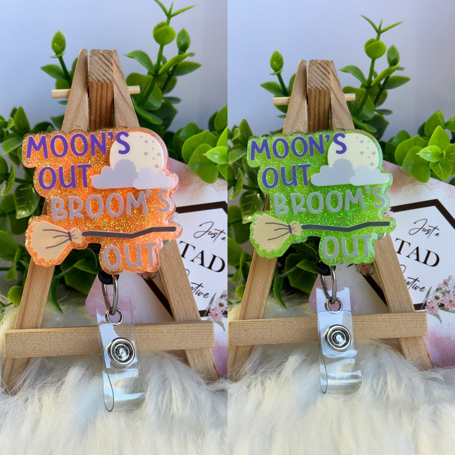 Moon's out Broom's out Interchangeable Badge Topper