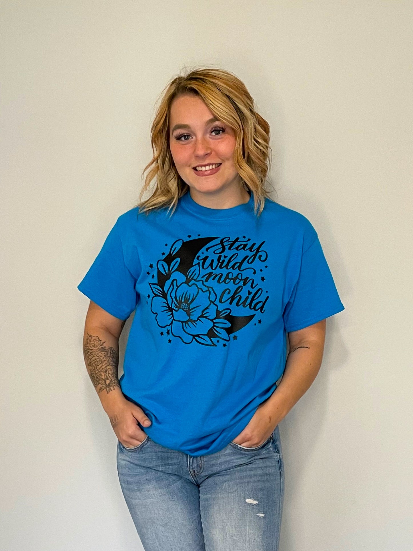 Stay Wild Moon Child Graphic Short Sleeve T-shirt