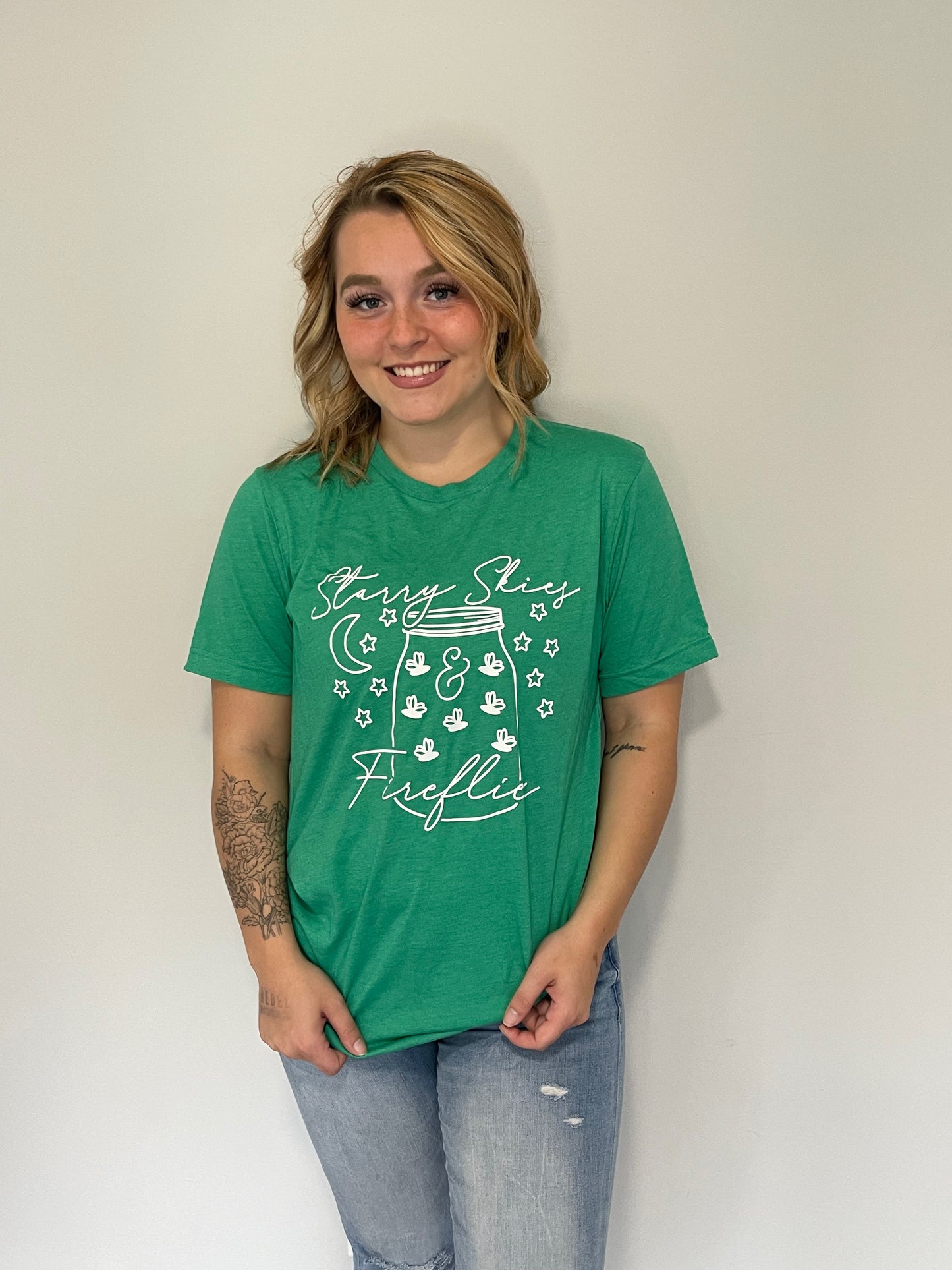 Starry Skies & Fireflies Graphic Short Sleeve T-shirt