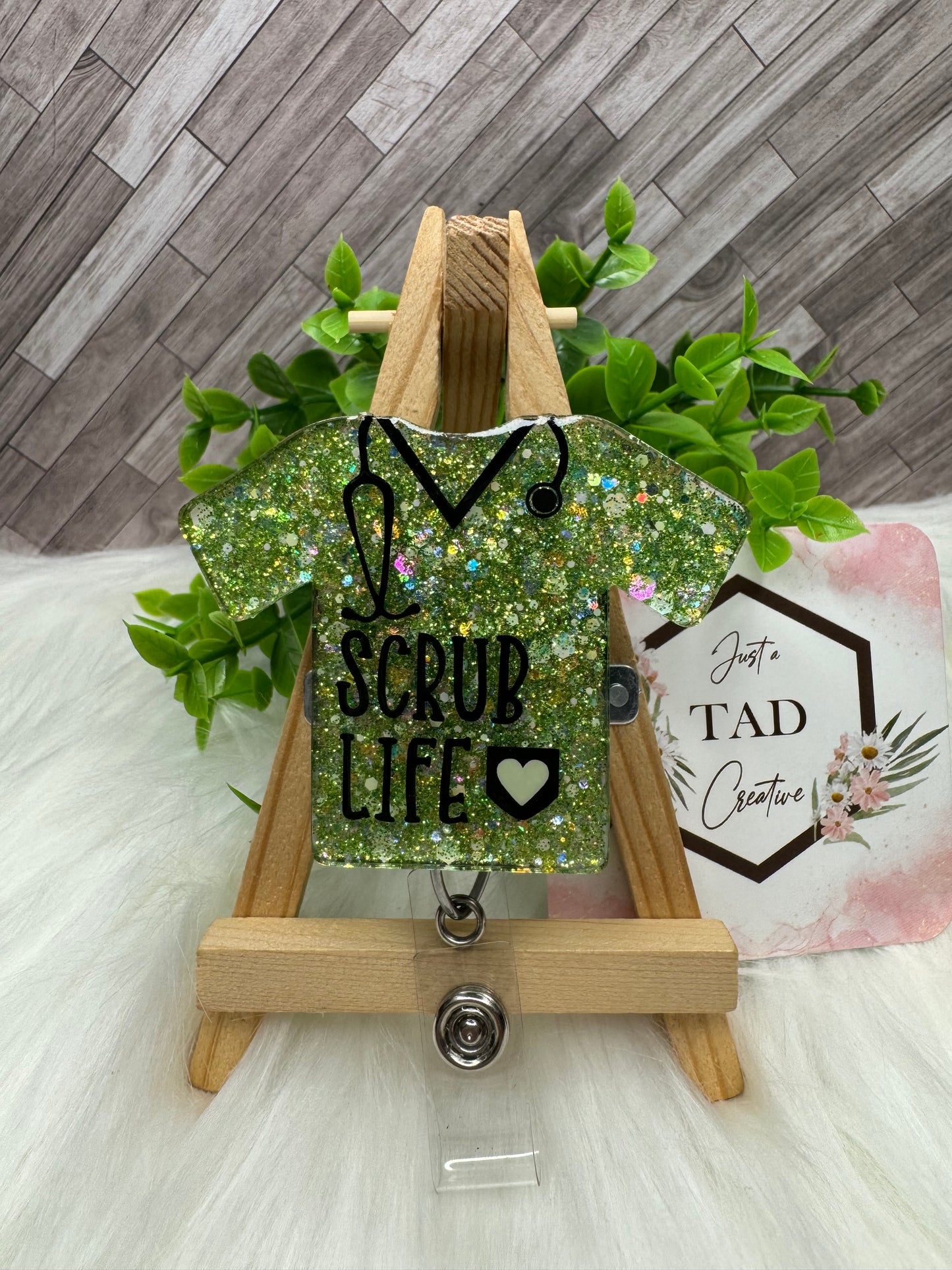 Scrub Life Scrub Top Interchangeable Badge Reel Topper