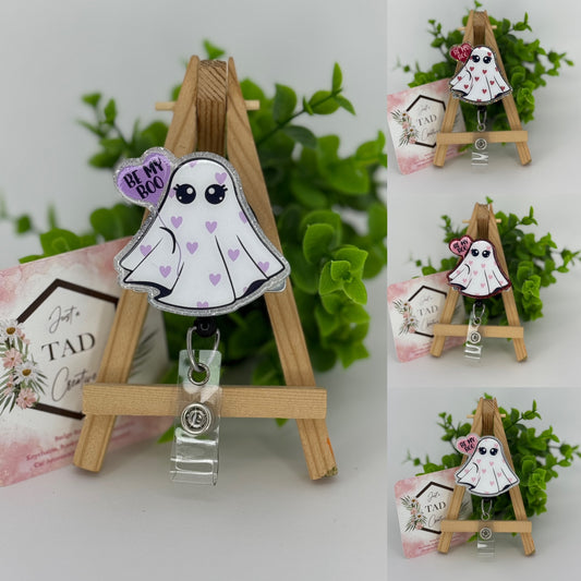 Be My BOO Ghost Valentine Interchangeable Badge Topper