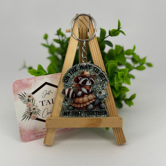 Get My Shit Together Glittered Keychain / Bag Tag