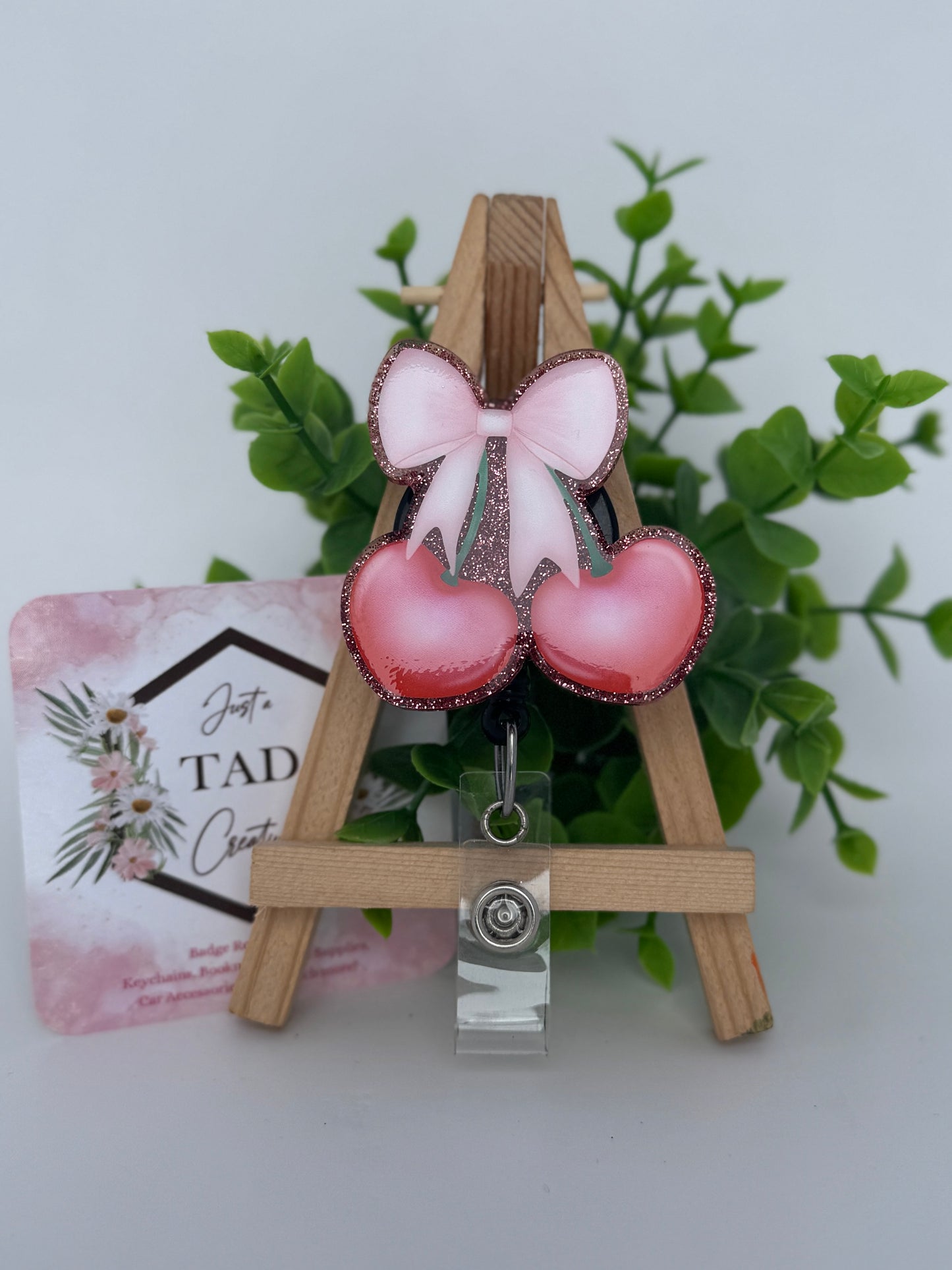 Heart shaped Cherries Interchangeable Badge Topper