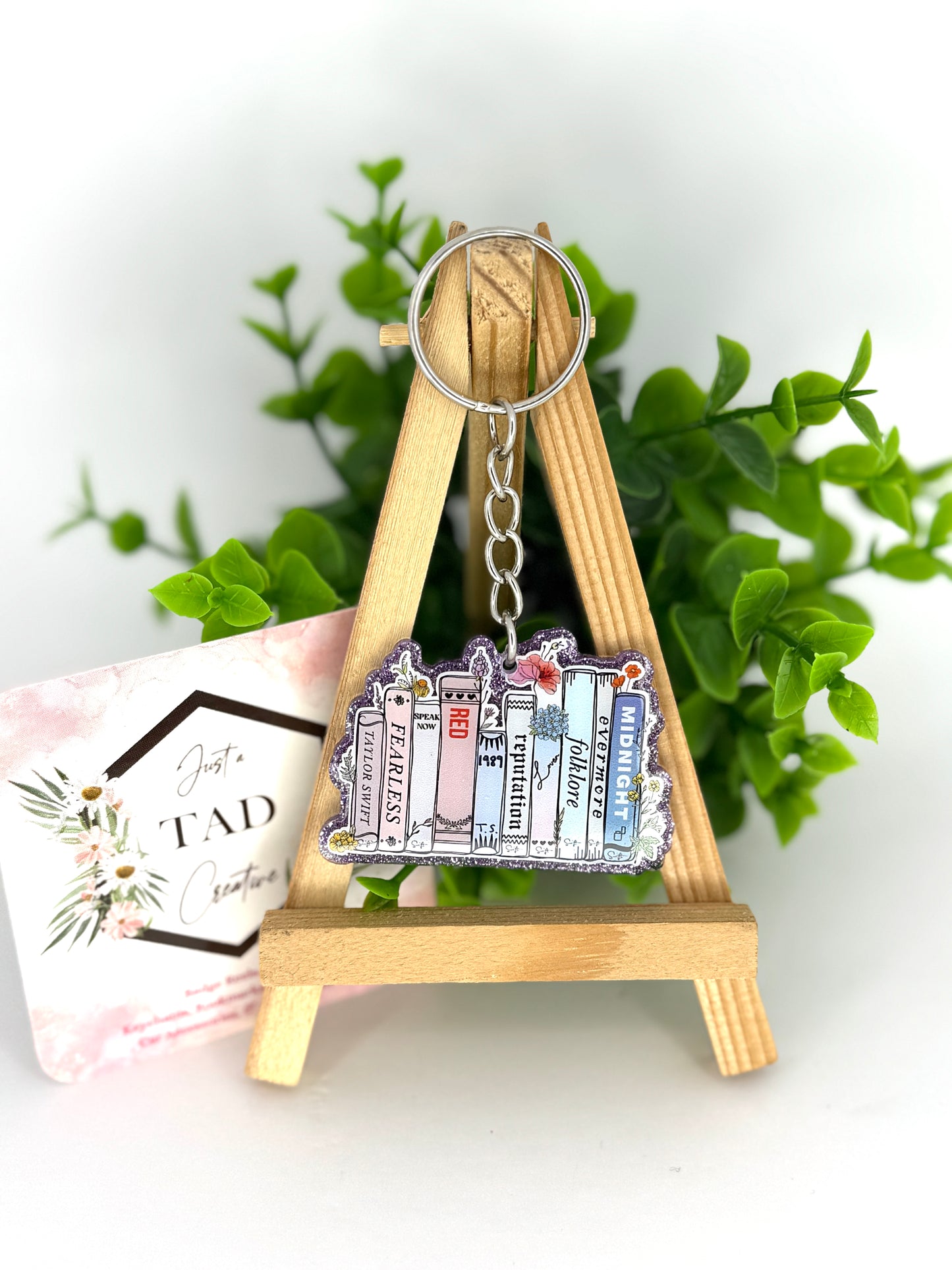 Tay Books Glittered Keychain / Bag Tag