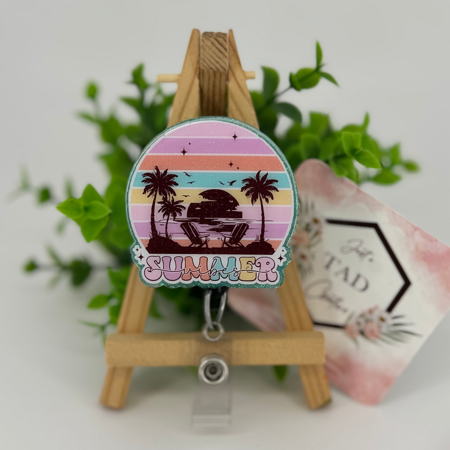 Beach Sunset Summer Vibes Interchangeable Badge Topper