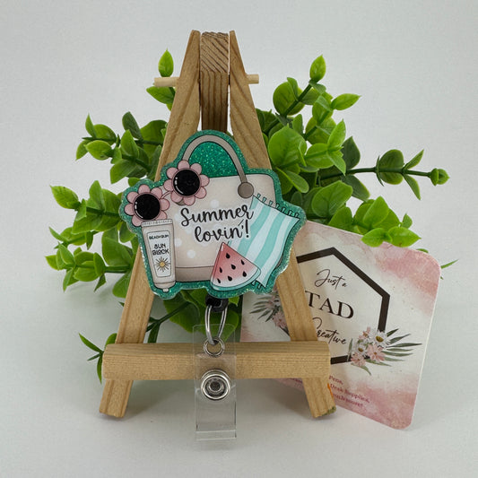 Summer Lovin' Beach Tote Interchangeable Badge Topper