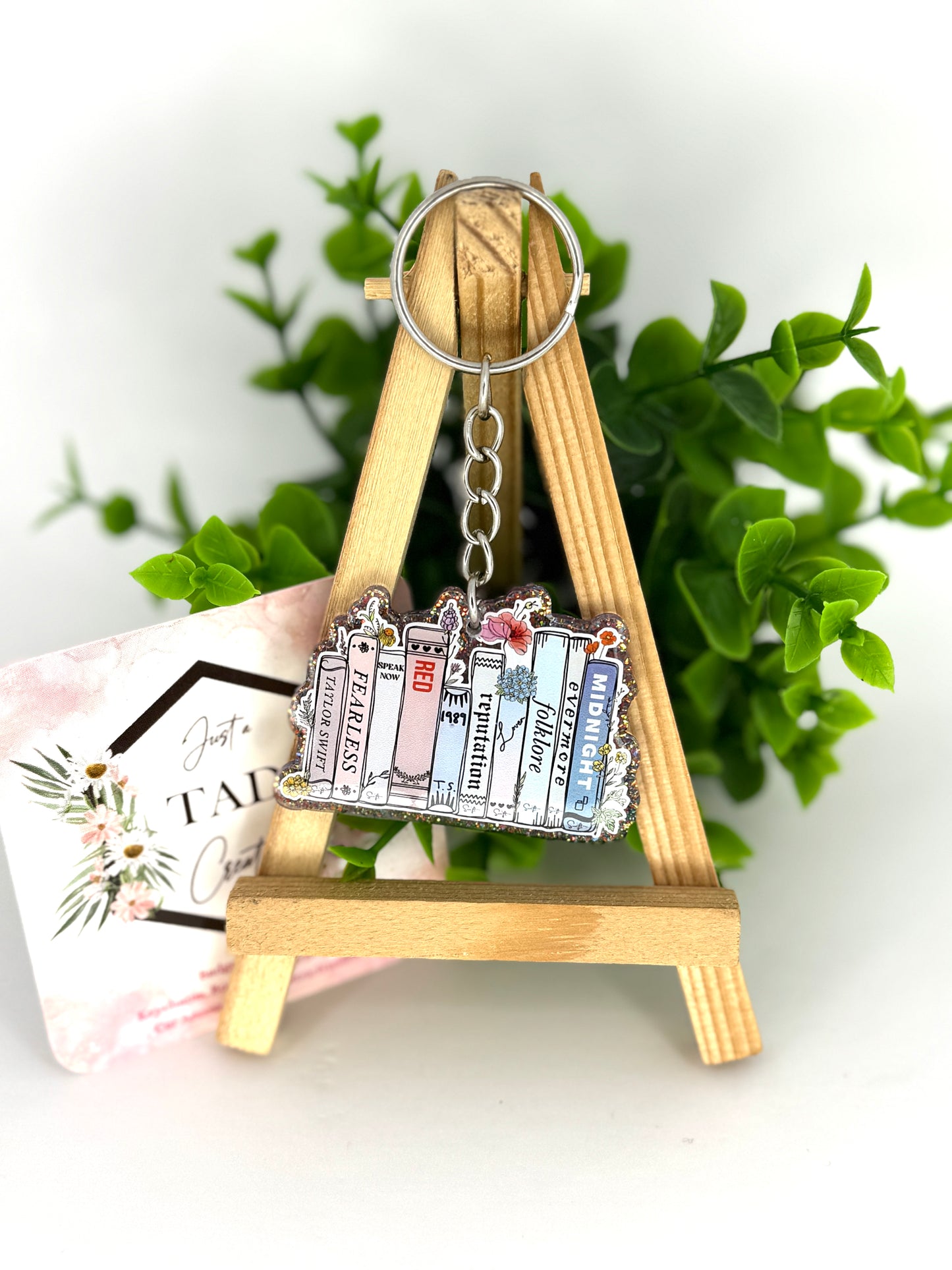 Tay Books Glittered Keychain / Bag Tag