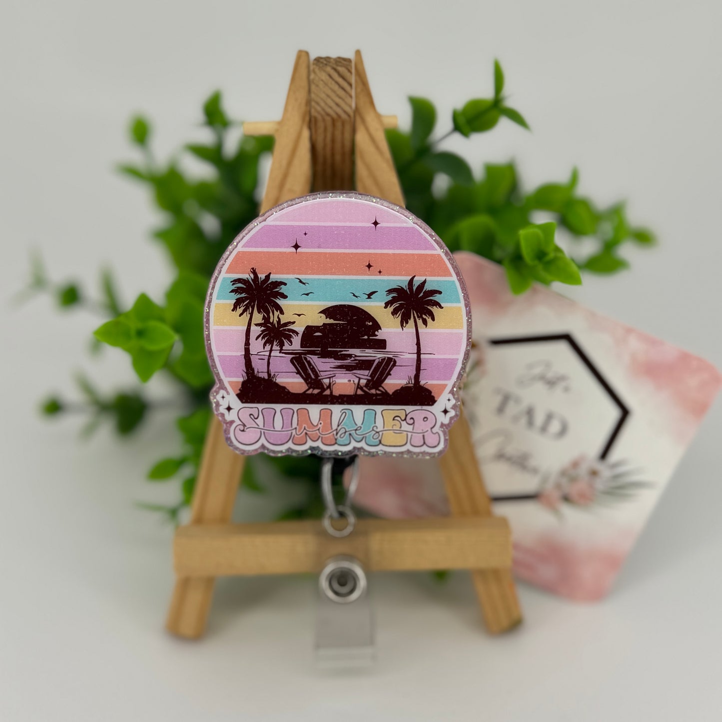 Beach Sunset Summer Vibes Interchangeable Badge Topper