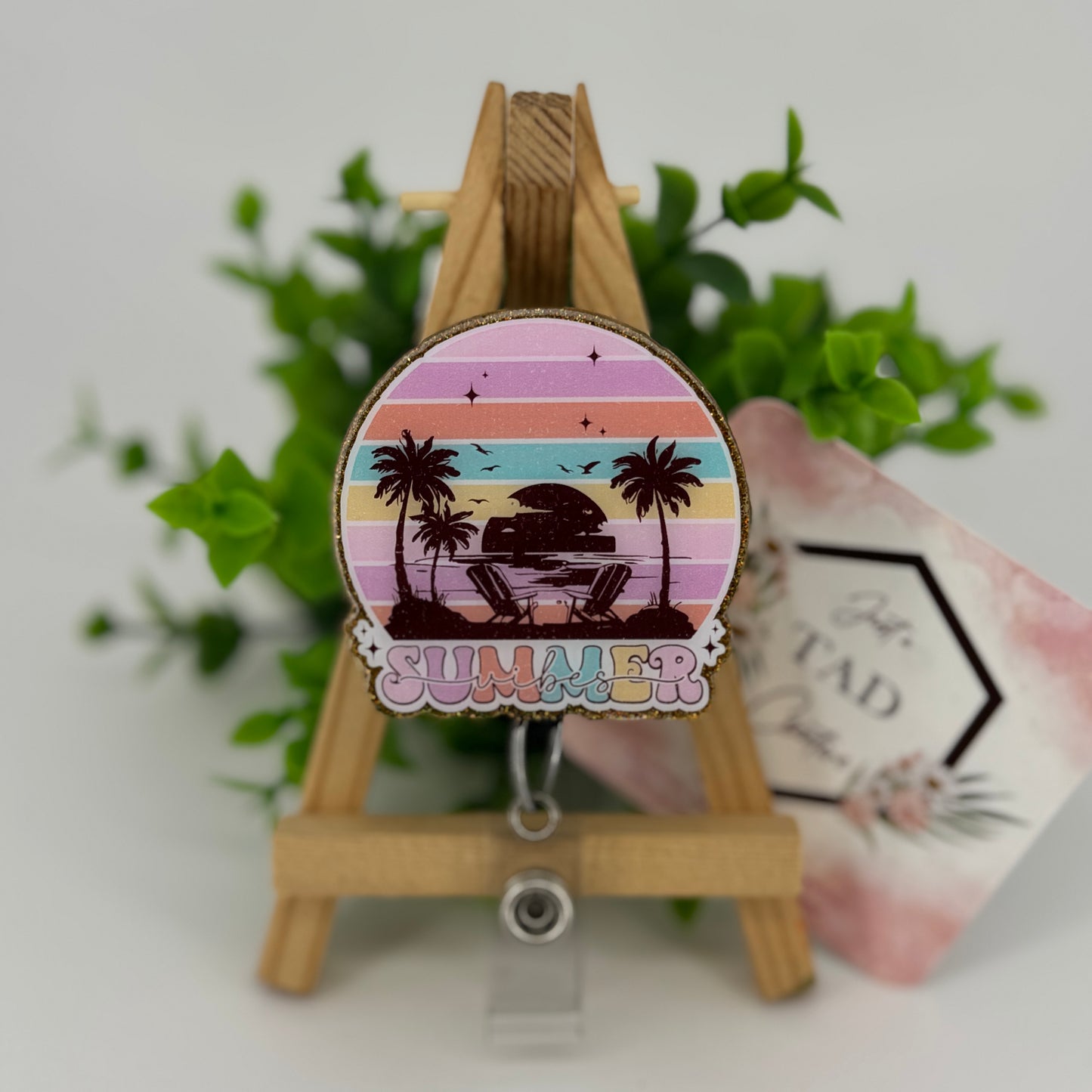 Beach Sunset Summer Vibes Interchangeable Badge Topper