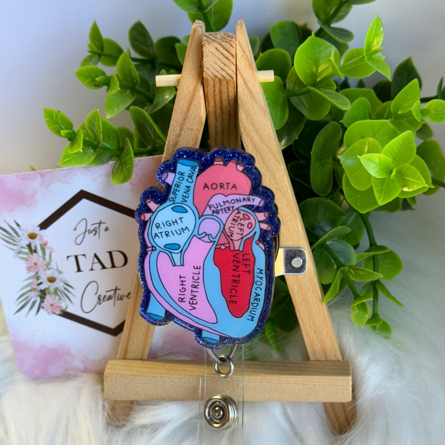 Labeled Anatomical Heart Interchangeable Badge Topper