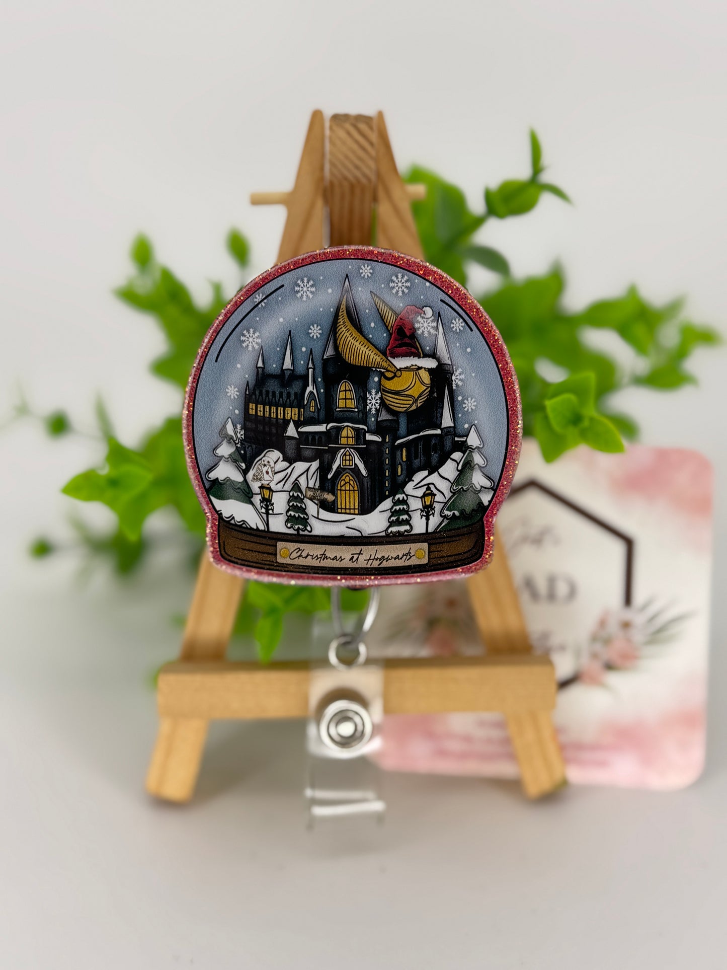 Christmas At Wizard School Snowglobe Interchangeable Badge Reel Topper