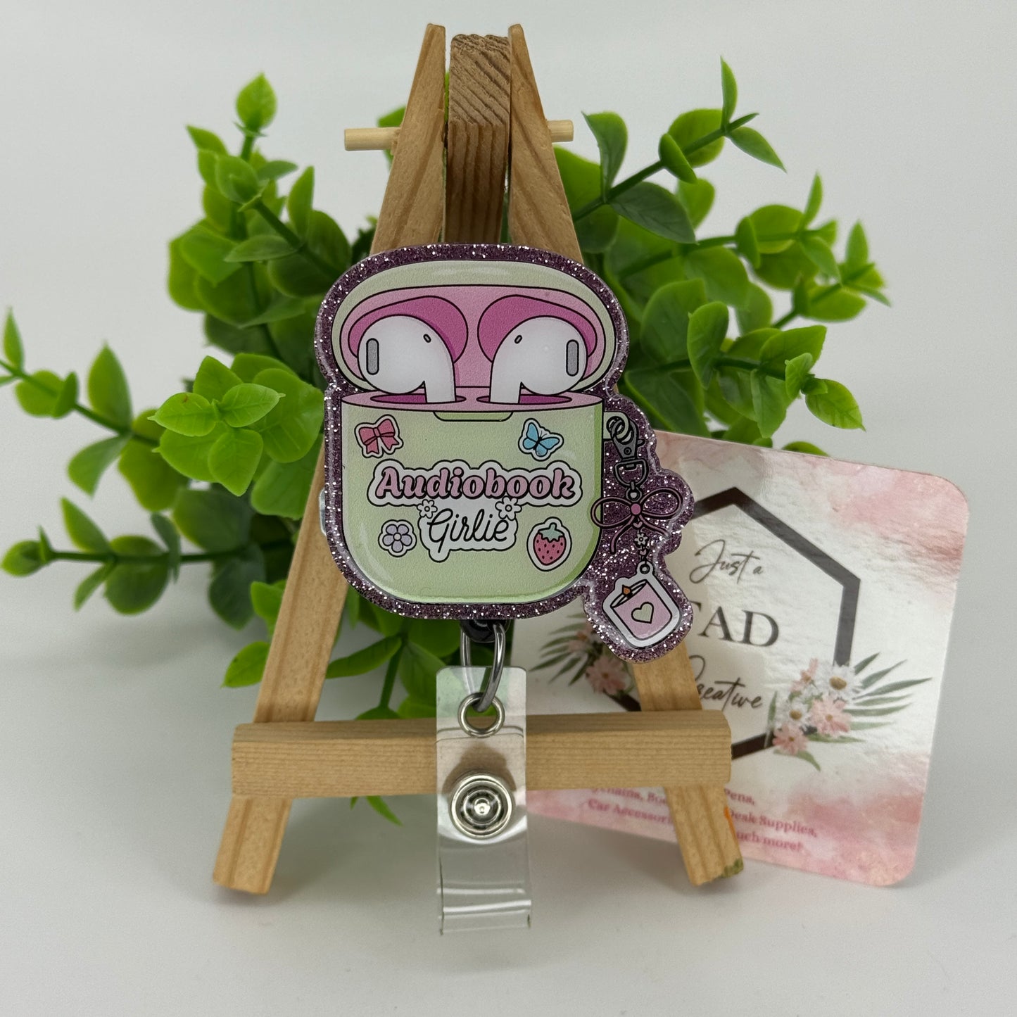 Audiobook Girlie Interchangeable Badge Reel Topper