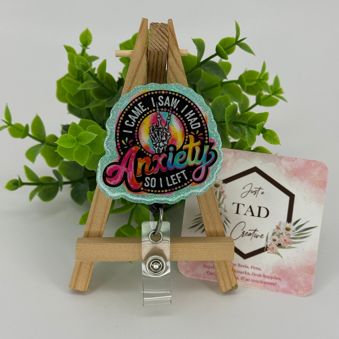 Anxiety, So I Left Interchangeable Badge Reel Topper