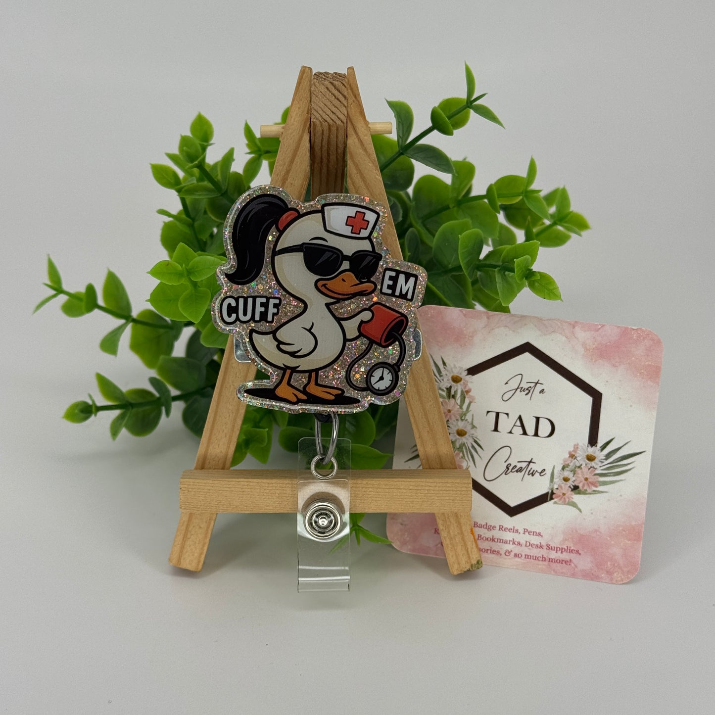 Cuff Em' Patient Care Interchangeable Badge Reel Topper