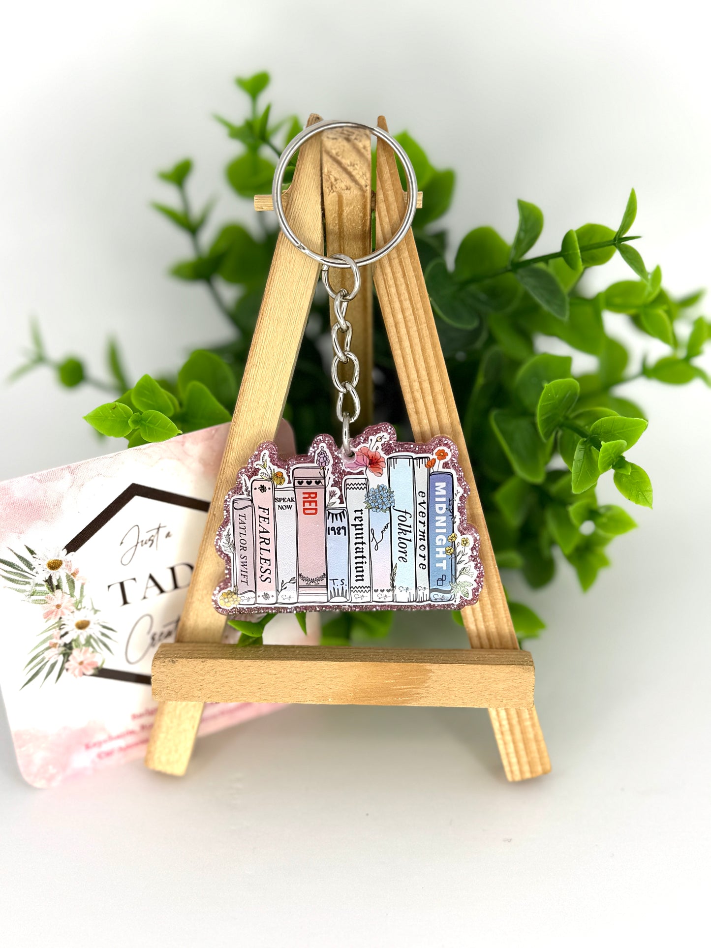 Tay Books Glittered Keychain / Bag Tag