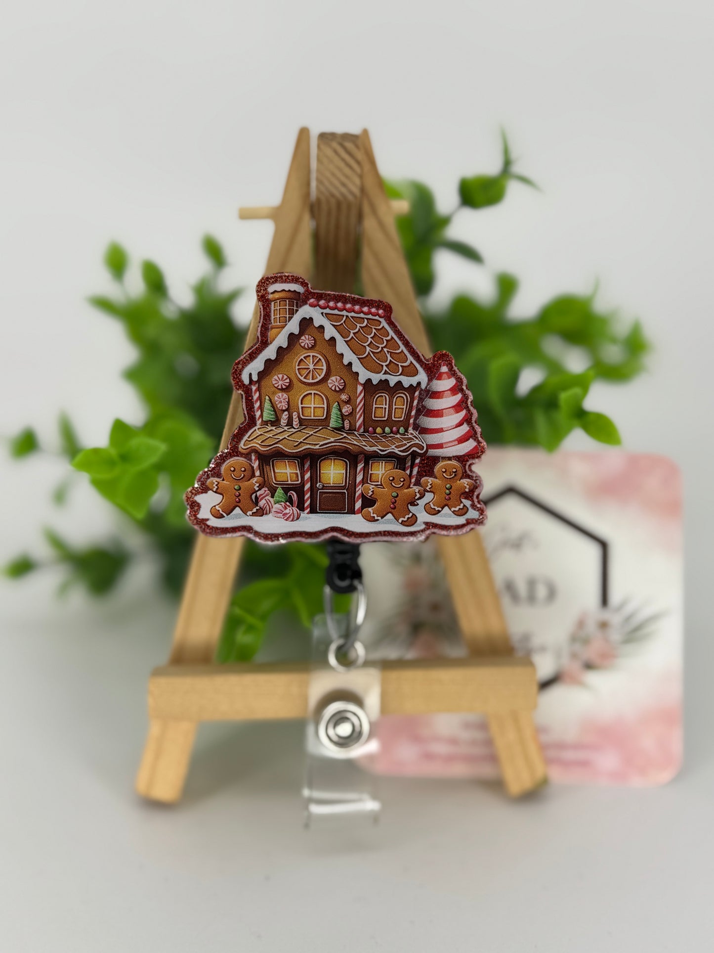 Gingerbread House Interchangeable Badge Reel Topper