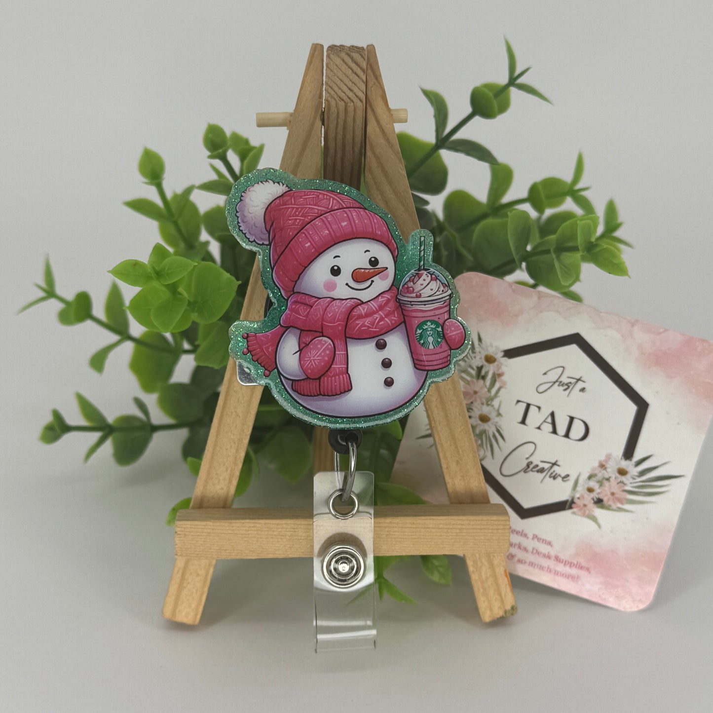 Snowman Starbs Interchangeable Badge Reel Topper