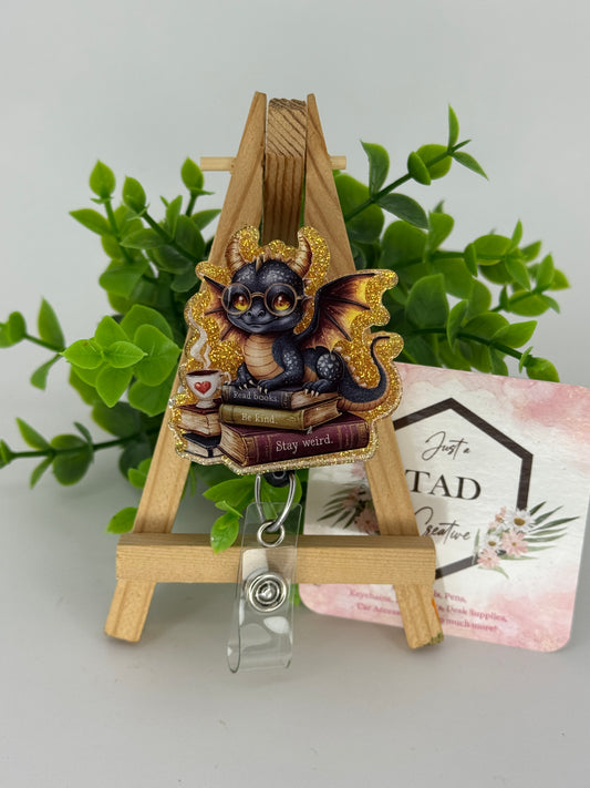 Dragon Books & Coffee Interchangeable Badge Topper
