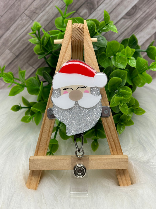 Cute Santa Head Interchangeable Badge Topper