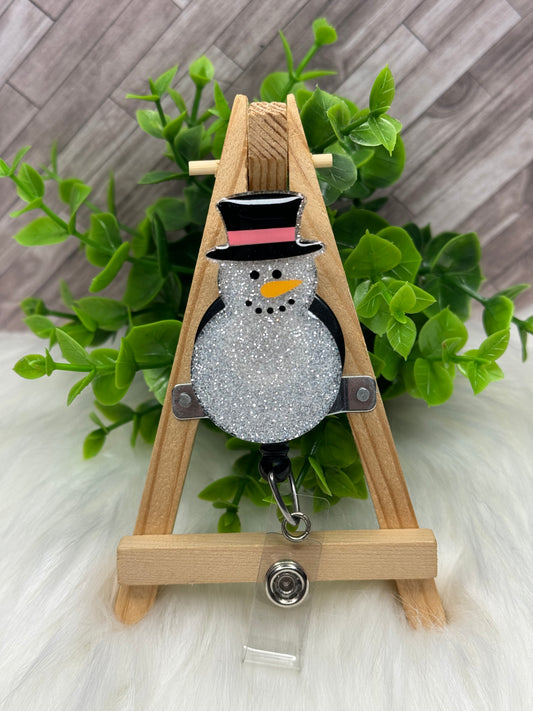 Snowman with Hat Interchangeable Badge Topper