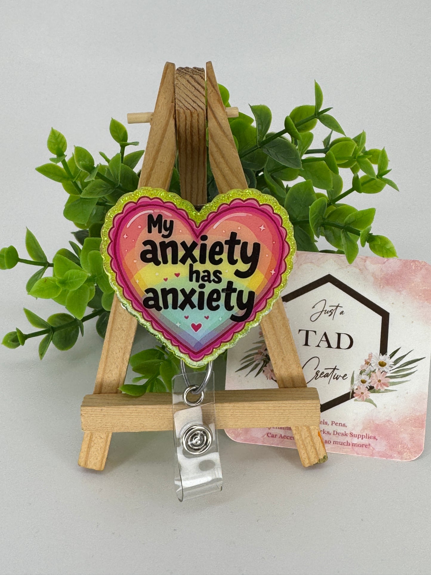 My Anxiety has Anxiety Interchangeable Badge Reel Topper