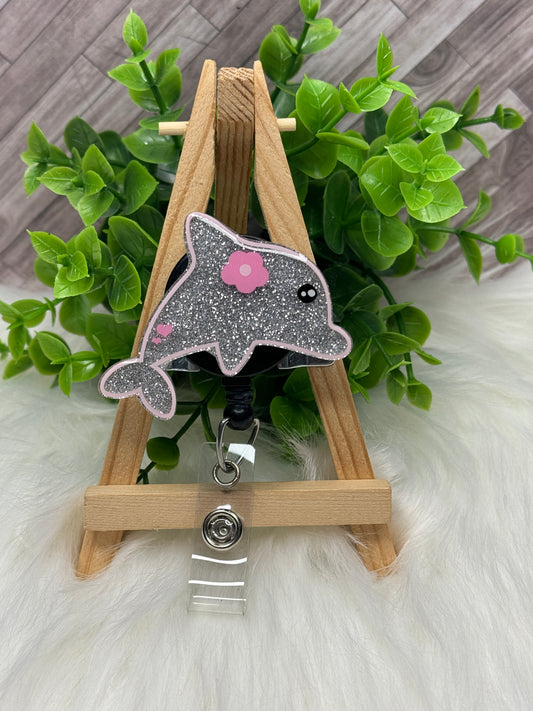 Dolphin Interchangeable Badge Reel Topper