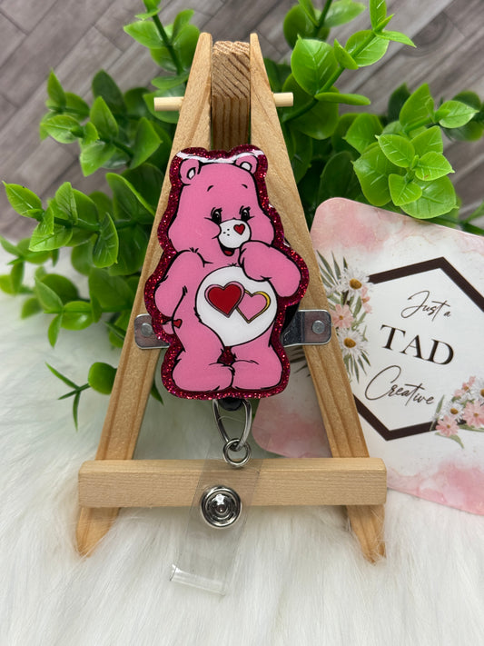 Pink Rainbow Bear Interchangeable Badge Topper