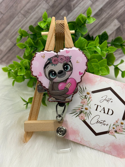 Sloth Heart Interchangeable Badge Reel Topper