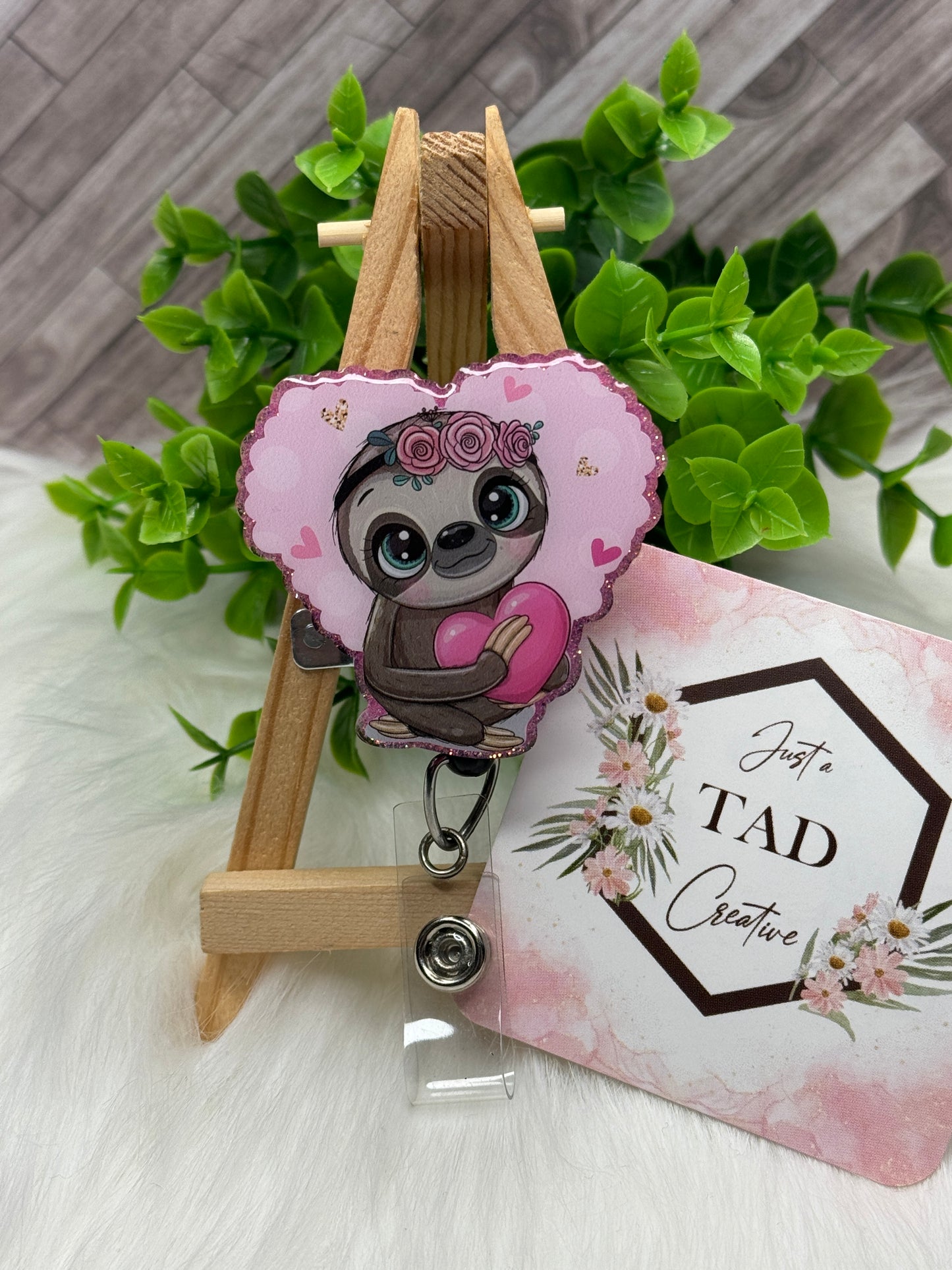 Sloth Heart Interchangeable Badge Reel Topper
