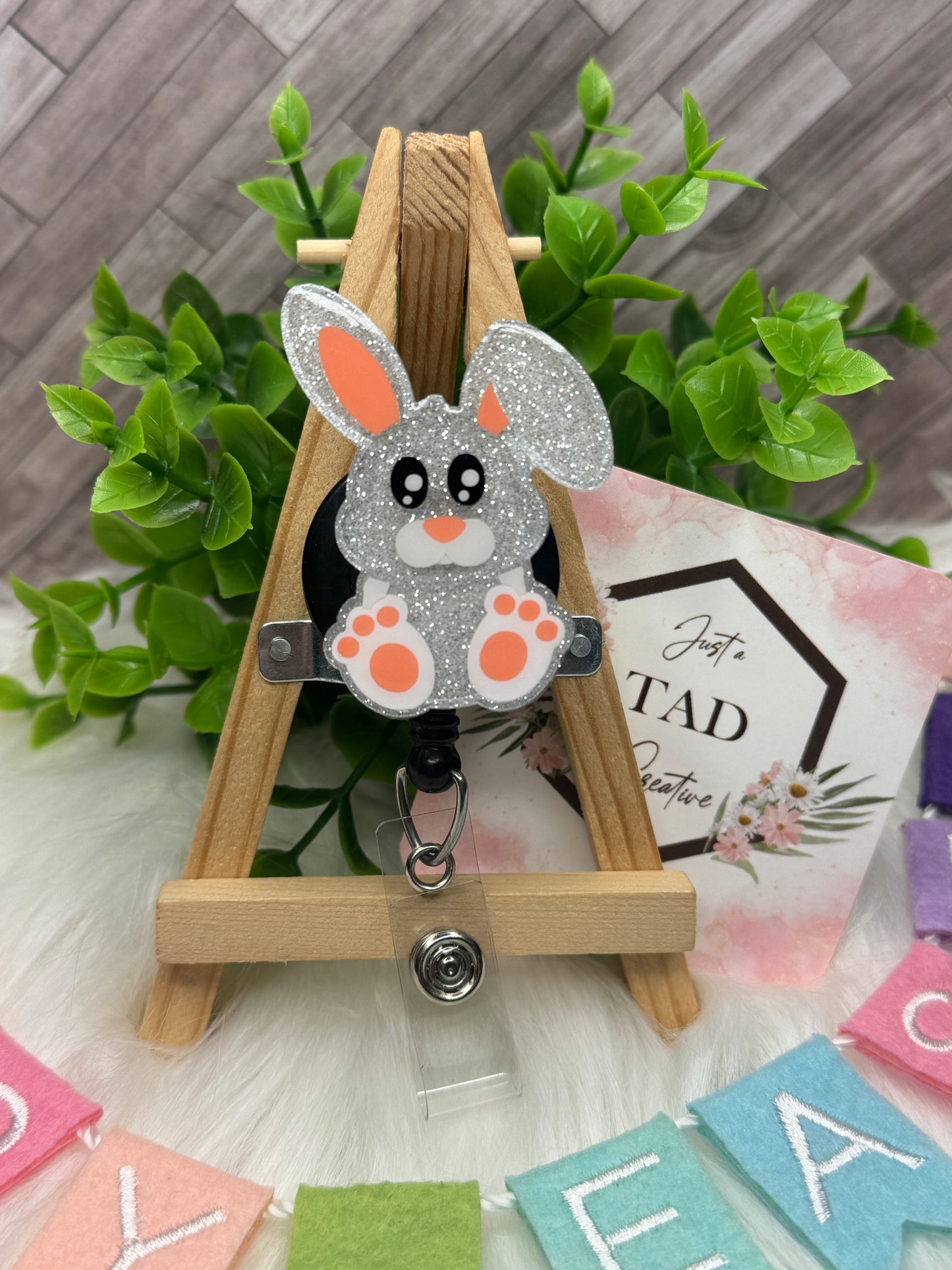 Bunny Interchangeable Badge Reel Topper