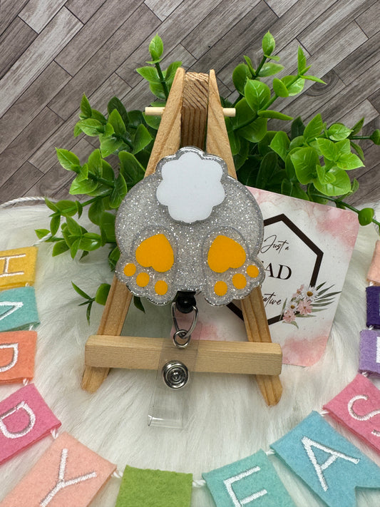 Fluffy Bunny Butt Interchangeable Badge Reel Topper