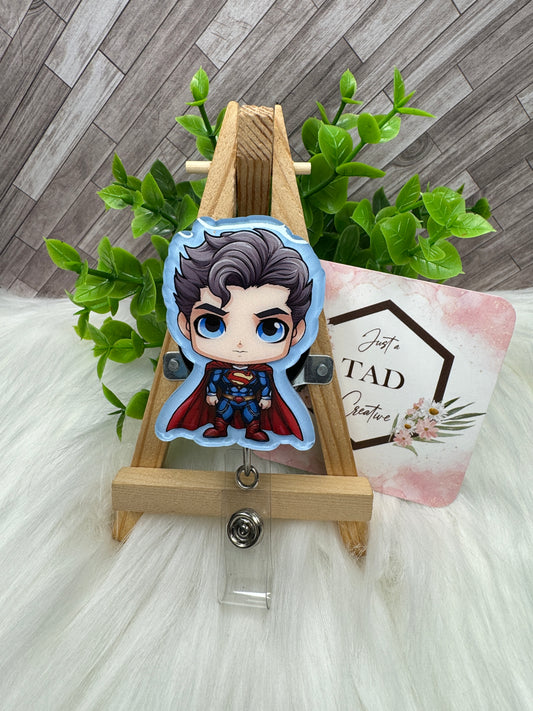 Super Hero FLYING Character Interchangeable Badge Reel Topper